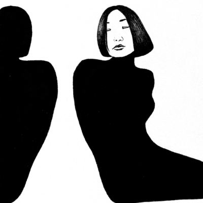 Silhouette féminine, illustration de Sandrine Mouton